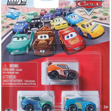 Mattel Cars Mini Racers, Die-Cast Vehicle Set, 3 P