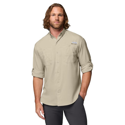 Columbia Men's Tamiami 2 Long Sleeve Shirt, Long Sleeve Shirt, Fossil, M