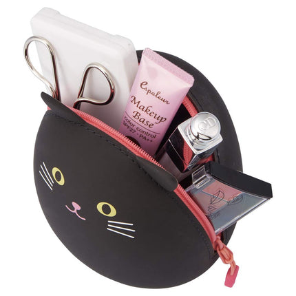LIHITLAB PuniLabo Zipper Pouch, Egg-Shaped, 3.8" x 4.7", Calico Cat (A7783-7), Large: 1.3 x 4.7 x 3.8 inches
