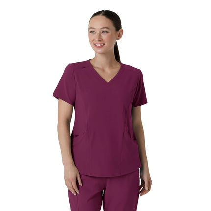 WonderWink Renew Women's V-Neck Scrub Top, Wine, X
