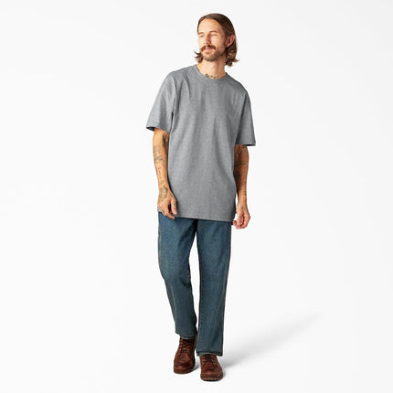 Dickies Men's Short Sleeve Heavyweight Crew Neck Work Utility T-Shirt, Heather Gray, Medium