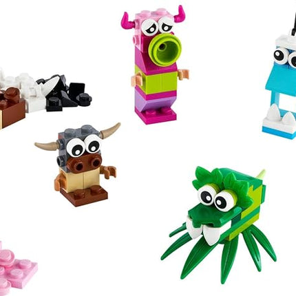 LEGO Classic Creative Monsters 11017 Building Kit; Includes 5 Monster Toy Mini Build Ideas to Inspire Creative Play for Kids Aged 4 and Up; Helps Children Develop Key Life Skills (140 Pieces)