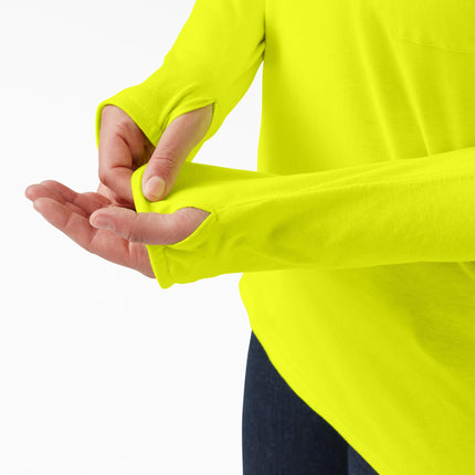 Camisa de rendimiento Temp-iq con protección solar Dickies para mujer, talla grande, amarillo brillante, 3X