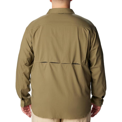 Columbia Men's Silver Ridge Utility Lite Long Sleeve Hiking Shirt, Stone Green, XL