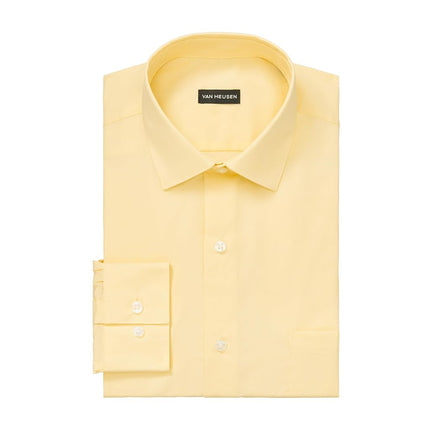 Van Heusen Men's Dress Shirt Regular Fit Stain Shield Stretch, Old Yellow, 14"-14.5" Neck 32"-33" Sleeve