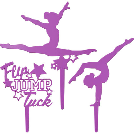 DecoPac 26253 CakeDecorating kit-Flip Jump Tuck Cake and Cupcake Toppers for Birthdays and Parties, 1 SET, Purple