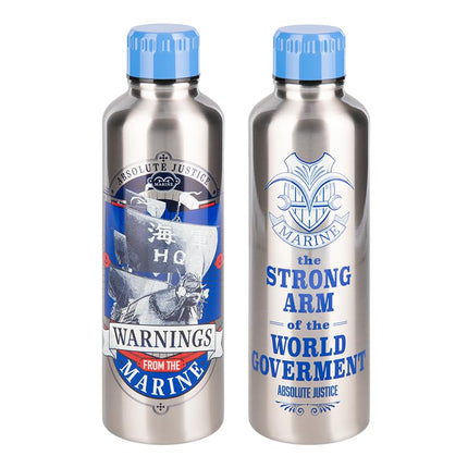 Paladone One Piece Marines Stainless Steel Water Bottle with Screw-Top Lid 500 ml, Officially Licensed for Anime Fans, Pop Culture Merchandise