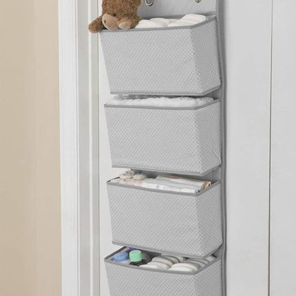 Delta Children 4 Pocket Over The Door Hanging Organizer - 2 Pack, Easy Storage/Organization Solution - Versatile and Accessible in Any Room in the House, Dove Grey