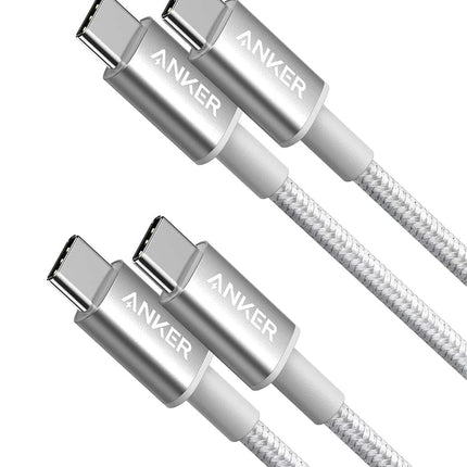 Anker USB C to USB C Cable, Type-C 60W Fast Charging Cable (3.3 FT, 2Pack) for iPhone 17 Series, iPad mini 6 and More (Silver)