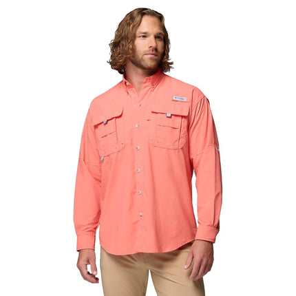 Columbia Men's PFG Bahama II Long Sleeve Shirt, Melonade, XS
