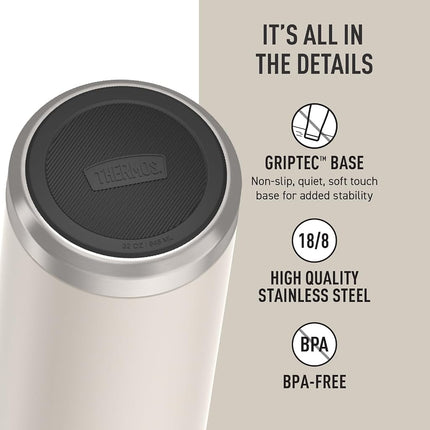 THERMOS, ICON Series, Stainless Steel Water Bottle w/Straw Lid, Sandstone, 945mL