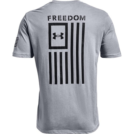Under Armour Camiseta New Freedom Flag para Hombre, Steel Medium Heather (035)/Negro, XL