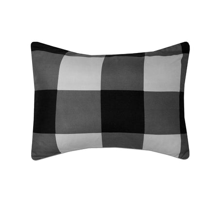 Sweet Home Collection Ultra Soft Down Alternative Set & Luxurious Bed Sheets, Polyester, Buffalo Plaid Black/Gray, Twin