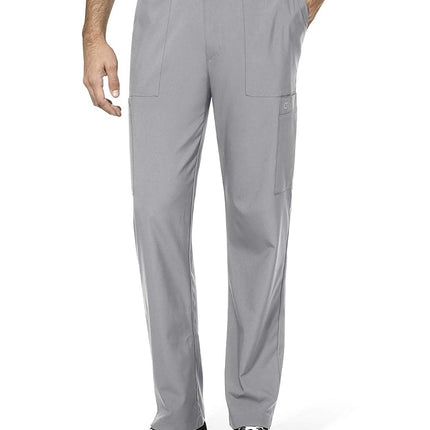 WONDERWINK Men's Flat Front Cargo Scrub Pant, Grey