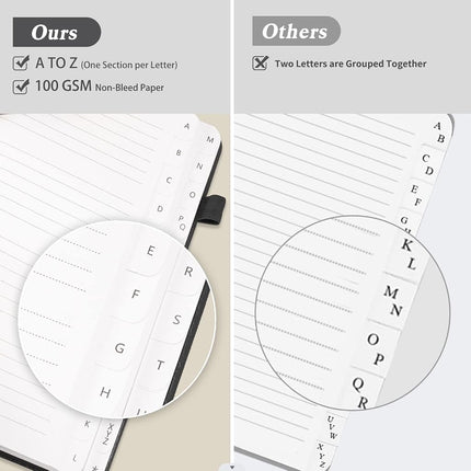 Blugool Small Address Book with Alphabetical Tabs, Hardcover Password Book, Address Organizer Keep Track of Phone Numbers, Special Days, Birthdays, Anniversaries and Notes(4.8″x 5.8″, Black)