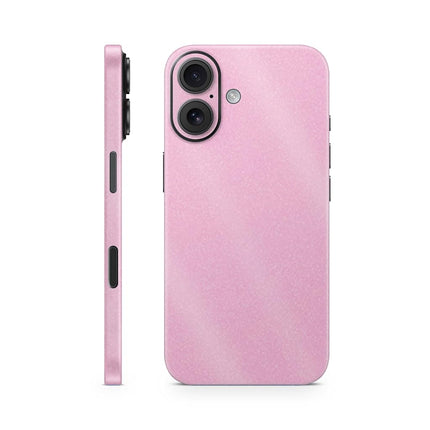 Glossy Glitter Phone Skin Compatible with Apple iPhone 16 - Solid Pink - Premium 3M Vinyl Protective Wrap Decal Cover - Easy to Apply | Crafted in The USA by MightySkins