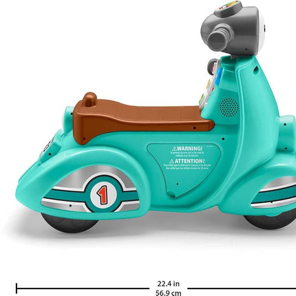 Fisher-Price Laugh & Learn Toddler Ride-On Toy, Smart Stages Cruise Along Scooter with Lights Music and Learning for Ages 1 Year and Up