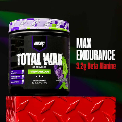 Redcon1 Strawberry Kiwi Total War Pre Workout Supplement 435 g