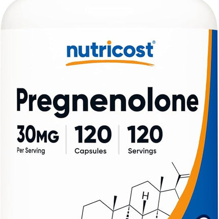 Nutricost Pregnenolone 30mg, 120 Capsules - Non-GMO, Gluten Free, Vegetarian Capsules
