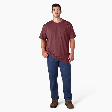 Dickies Men's Heavyweight Crew Neck Short Sleeve Tee T-Shirt, Burgundy Heather, XL