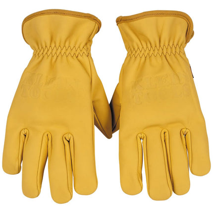 Klein Tools 60605 Work Gloves, Premium Cowhide Leather Gloves, Abrasion-Resistant Split Leather Palm Patch, X-Large