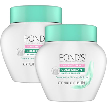 Ponds Cold Cream Make-Up Remover Fragrance-Free 6.1 Ounce (Pack of 2)