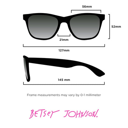 Betsey Johnson Queen of Hearts women's sunglasses black skull 55 mm