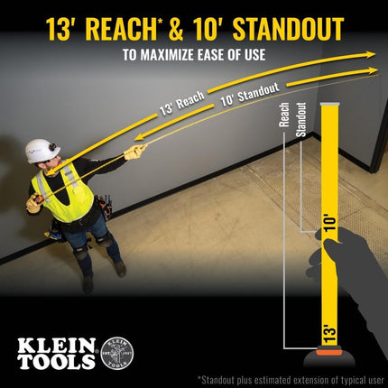 Klein Tools 9516 Tape Measure, 16-Foot Compact Double-Hook Imperial Measuring Tape with Finger Brake, Nylon Blade, Easy to Read Bold Lines