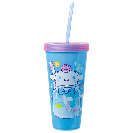 Silver Buffalo Sanrio Hello Kitty and Friends 4 Pack Color Changing Plastic Tumblers Featuring Hello Kitty, My Melody, Badtz Maru, and Cinnamoroll, 24 Ounce