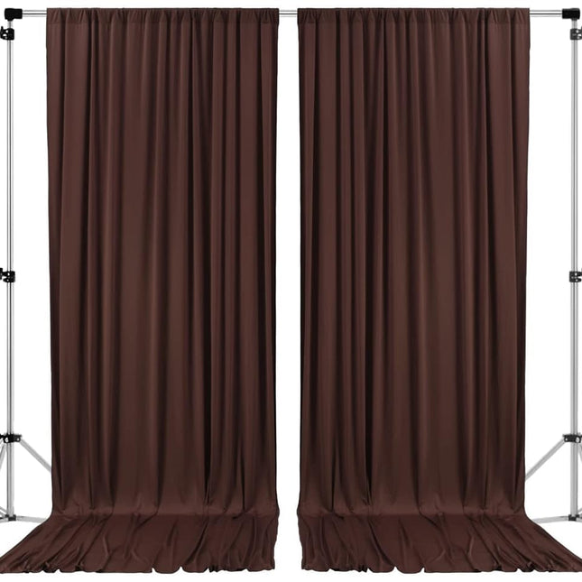 AK TRADING CO. 10 feet x 10 feet Polyester Backdrop Drapes Curtains Panels with Rod Pockets - Wedding Ceremony Party Home Window Decorations - Brown