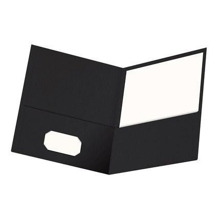 Oxford Twin Pocket Folders, Letter Size, Black, 25 per Box (57506)