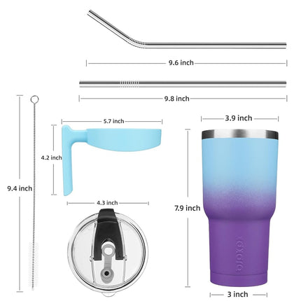 BJPKPK 900 ml Tumbler with Handle & Straw, Insulated Stainless Steel Mug
