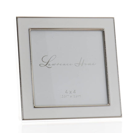 Lawrence Frames Metal and Enamel Picture Frame, White, 4x4