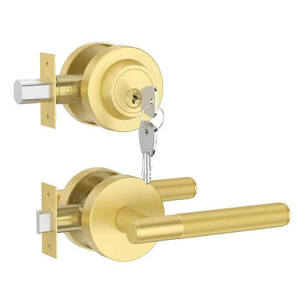 Asidrama Premium Brushed Gold Zinc-Alloy Front Doo