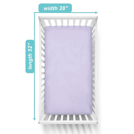 TL Care Supreme 100% Natural Cotton Jersey Knit Fitted Crib Sheet for Standard Crib and Toddler Mattresses, Lavender, 28" x 52", Soft Breathable, for Girls