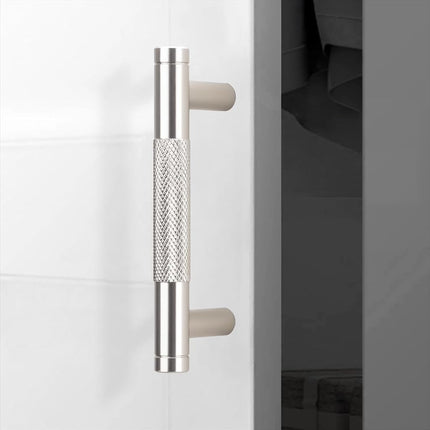 POVEFONK 10 Pack 3 inch(76mm) Brushed Satin Nickel Kitchen Cabinet Handles Knurled Cabinet Pulls Drawer Pulls Kitchen Hardware