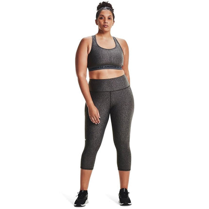 Under Armour Women's HeatGear High Waisted Pocketed Capri, Charcoal Light Heather (019)/White, X-S Tall