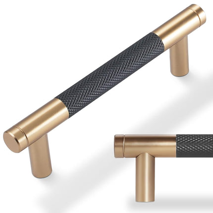 POVEFONK 10 Pack Black & Champagne Copper Knurled 