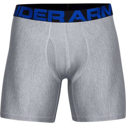 Under Armour Mens 2 Pack 6inch Tech Boxers Grey/Navy XS