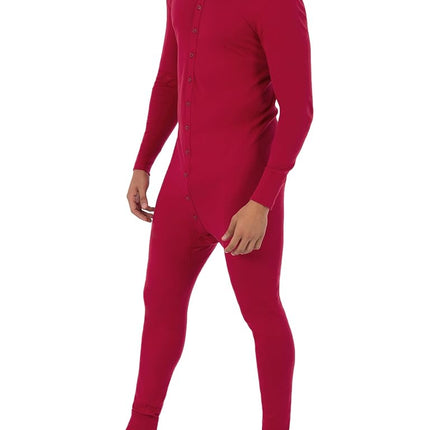 Fruit of the Loom Men's Premium Thermal Union Suit Pajama Bottom, Red, Large