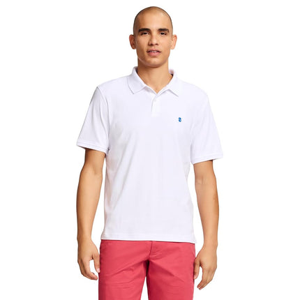 IZOD Men's Short Sleeve Interlock Polo Shirt, Bright White, S