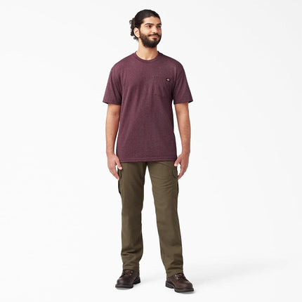 Dickies Men's Short Sleeve Performance Cooling Tee T-Shirt, Burgundy Heather, 2T