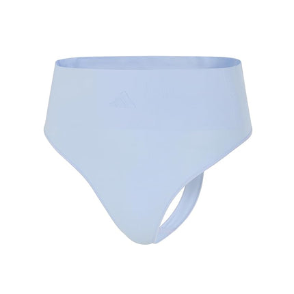 adidas Women's Active Seamless Micro Stretch High Waist Thong Underwear, Glow Blue, L