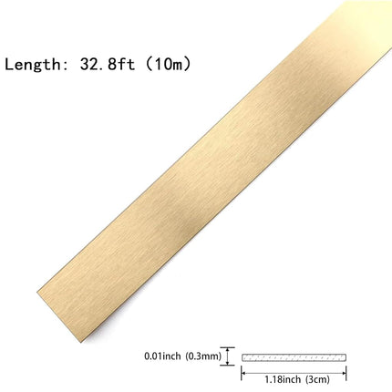 Taaizau Gold Metalized Brushed Finish Molding Trim, Peel and Stick Strip for Mirror Frame, Wall, Fireplace and Home DIY Decoration (32.8 ft x 1.18 inch)