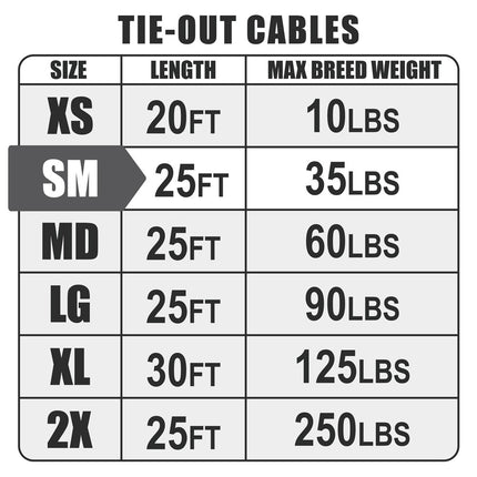 BV Pet Cable de Sujeción Pequeño para Perros de hasta 35 Libras, 25 Pies