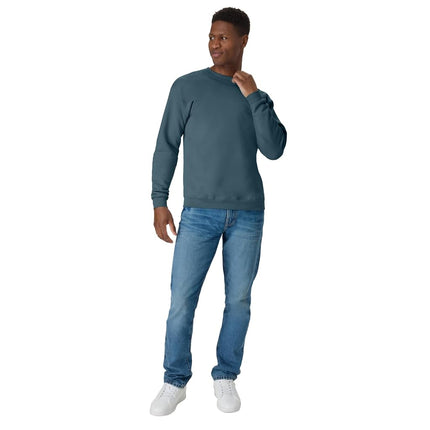 Hanes Mens EcoSmart Fleece Sweatshirt, Cotton-Blend Pullover, Crewneck Sweatshirt for Men, Metallic Teal 1 Pack, 3XL