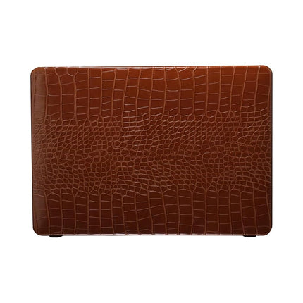 FFBOFFC Cover Compatible with MacBook Air 15 Inch Case 2024 2023 Release A3114 A2941 with Liquid Retina Display & Touch ID, Leather Crocodile Print Hard Shell Case Cover & Keyboard Skin, Brown