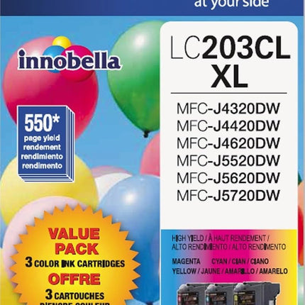 Brother Genuine High Yield Color Ink Cartridge, LC2033PKS, Replacement Color Ink Three Pack, Includes 1 Cartridge Each of Cyan, Magenta & Yellow, Page Yield Up To 550 Pages, Amazon Dash Replenishment Cartridge, LC203