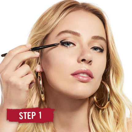 Rimmel Exaggerate Eye Definer, Blackest Black, 1 Count, Waterproof Long Lasting Easy Twist Up Self-Sharpening Eye Color Pencil