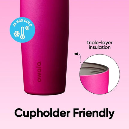 Owala FreeSip Sway Stainless Steel Drinking Bottle with Two-Way Spout, Integrated Straw and Bucket Handle for Travel, School and Sports, 190 ml, BPA-Free, Leak-Proof, for Reading